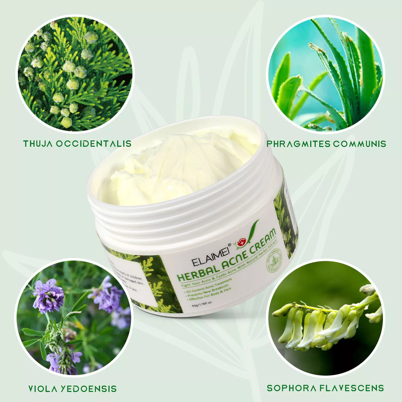 ELAIMEI Anti-Acne Cream Herbal Acne-Removing Cream лікувальний протизапальний крем 50ML