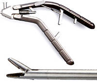 Лапароскопічний голкотримач з титановою Дельфін-подібною ручкою та прямим наконечником, 5х330 мм