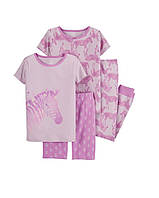 Пижамы набор 2 шт розовая с зеброй carters 10 (рост 136-140)
