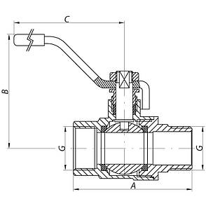 Кран кульовий KOER Чехия 1 1/4" ГШР ГАЗ (KR.215.G) (KR0125), фото 3