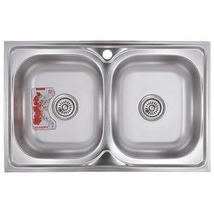 Мийка кухонна ZX Чехія Z8050D-08-180MD DOUBLE (micro decor) (ZM0613), фото 1