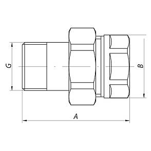 Згін американка 1 1/2" прямий KOER Чехия KR.341 (KR0135), фото 3