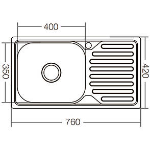 Мийка кухонна ZX Чехія Z7642-08-180E (satin) (ZX1602), фото 4