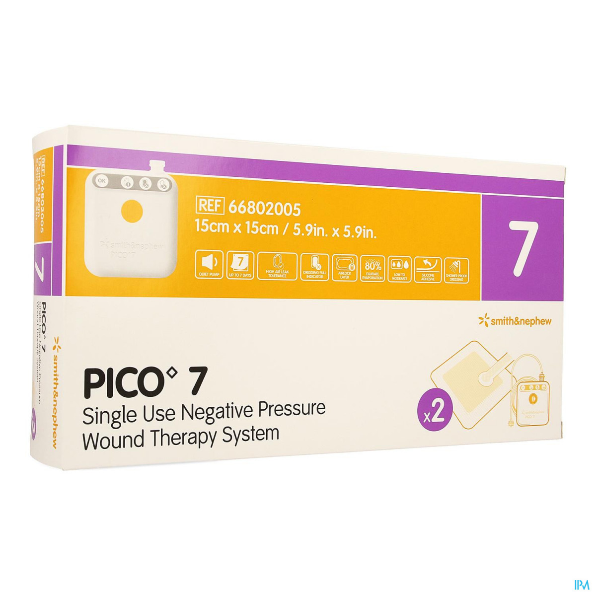Pico 7 15см x 15см (2 пов'язки) - Вакуумна одноразова помпа для ВАК терапії (NPWT)