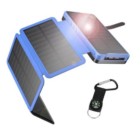 Повербанк 10000 mAh PowerBank (Сонячна батарея, Ліхтар)