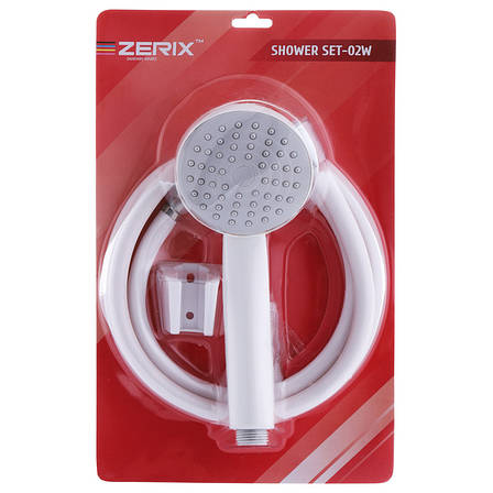 Душовий набір (шланг, лійка, кронштейн) білий ZX Чехія SHOWER SET-02W (ZX3096), фото 2