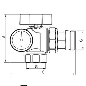 Кран з американкою "антипротечка" з термометром KOER Чехия KR.1033-Gi — 1" (KR2894), фото 2