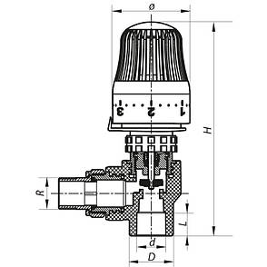 Кран термостатичний з термоголовкою кутовий 25x3/4 PPR KOER ЧЕХІЯ K0154.PRO (KP0196), фото 3
