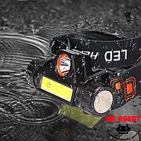 Налобный фонарик с аккумулятором, магнитом, COB, XP-G Q5. Водозащита, встроенная батарея 18650 (10w, 5000lm)