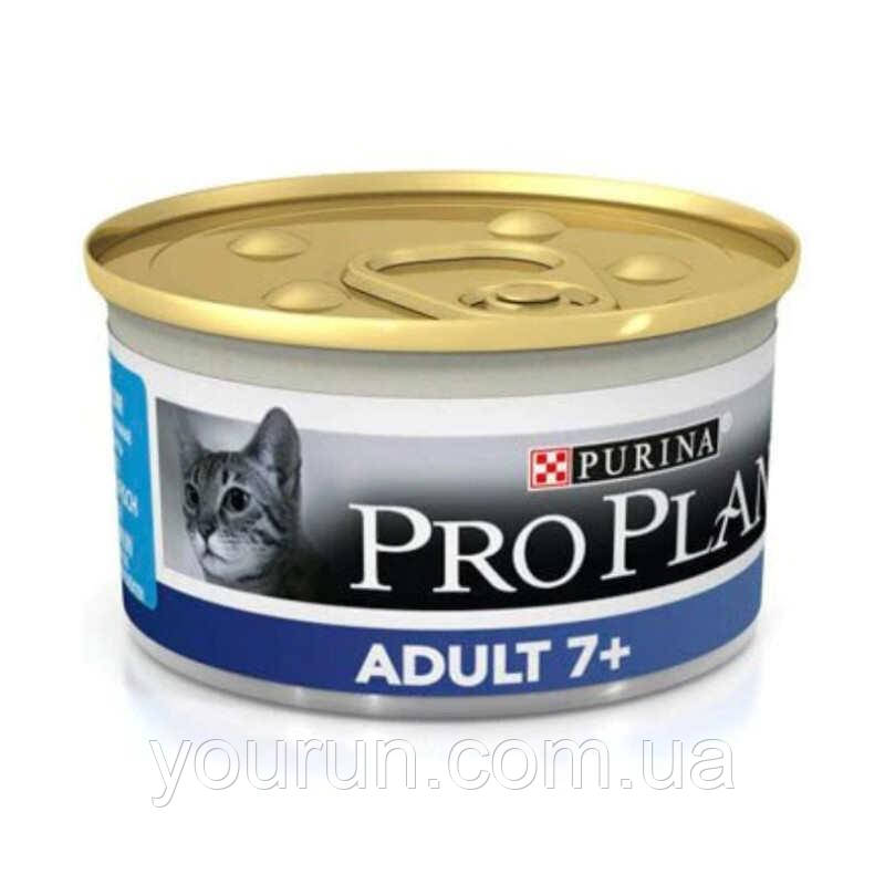 Purina Pro Plan (Пуріна Про План)Adult 7+ Mousse-Вологий корм з тунцем для котів старше 7 років (паштет) 85 гр, фото 1