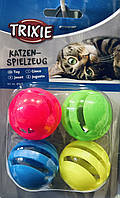 Trixie 4521 Тріксі набір пластикових м'ячиків зі дзвоником для котів, (4 шт/уп)