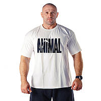 Universal Nutrition, Футболка для бодібілдингу Animal Iron Iconic, біла, Білий, XL