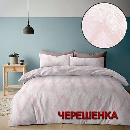 Тканина для постільної білизни Бязь "Gold" Lux GL3610-powder (50м) пір'я на пудровому, фото 1