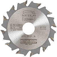 Фреза дискова DeWALT EXTREME WORKSHOP, розмір 102 х 22 мм, кількість зубів 12, геометрія зуба  ATB,10 градусів, для ламельних