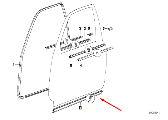 Накладка пильовик передніх лівих дверей нижній BMW E34 BMW 51211944419 виробник BMW, фото 1
