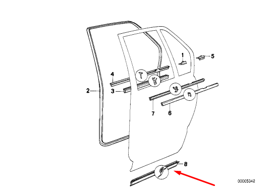Накладка пильовик задніх дверей нижній BMW E34 BMW 51221944421 виробник BMW, фото 1