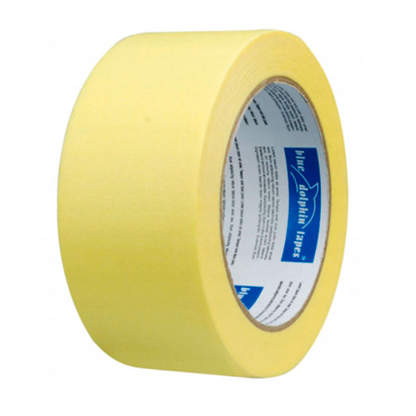 Стрічка малярна Blue Dolphin MT-5210, загального призначення, інтер'єрна (жовта), 48 мм*50 м