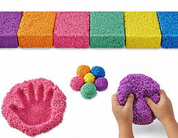 Кульковий легкий пластилин Foam Putty 6 кольорів