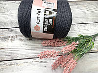 Пряжа для вязания YarnArt Macrame Cord 5 mm. 500 г. 85 м. Цвет - темно серый, графит 758