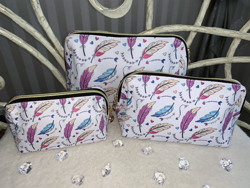 ❤️Набір косметичок жіночих, дорожніх, різних розмірів 3 в 1, на блискавці, фото 1