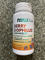 Пробиотик для детей с ягодным вкусом Now Foods BerryDophilus Chewables 60 tabs
