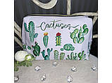 💚Набір косметичок жіночих Кактуси, дорожніх, різних розмірів 3 в 1, на блискавці, фото 2