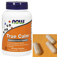 Для улучшения кровоснабжения мозга NOW True Calm Amino Relaxer 90 veg caps