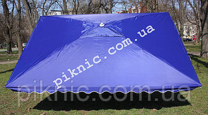 Зонт торговий 2х3м з поітряним клапаном Міцний парасолька для торгівлі на вулиці садовий Синій, фото 2