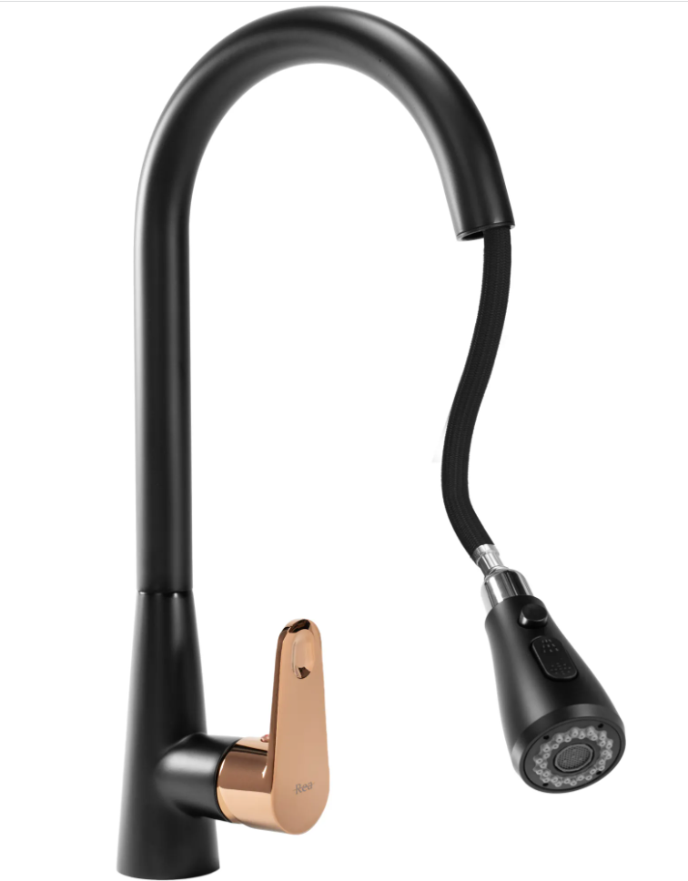 Змішувач для кухні REA MILD BLACK ROSE GOLD, фото 1
