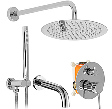 Душова система REA LUNGO CHROME з виливом + BOX прихованого монтажу