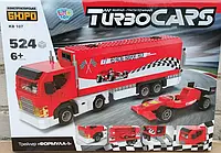 Конструктор трейлер формула 1, turbo cars, KB 107, 524 дет., фігурки