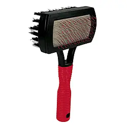 Щітка-пуходерка Trixie з гумовою ручкою та захисними кульками 10 см / 17 см