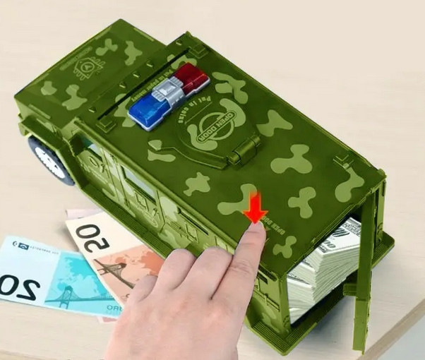 Военная машинка сейф копилка Military Car Safe Box с кодовым замком YJ388-60, фото 3