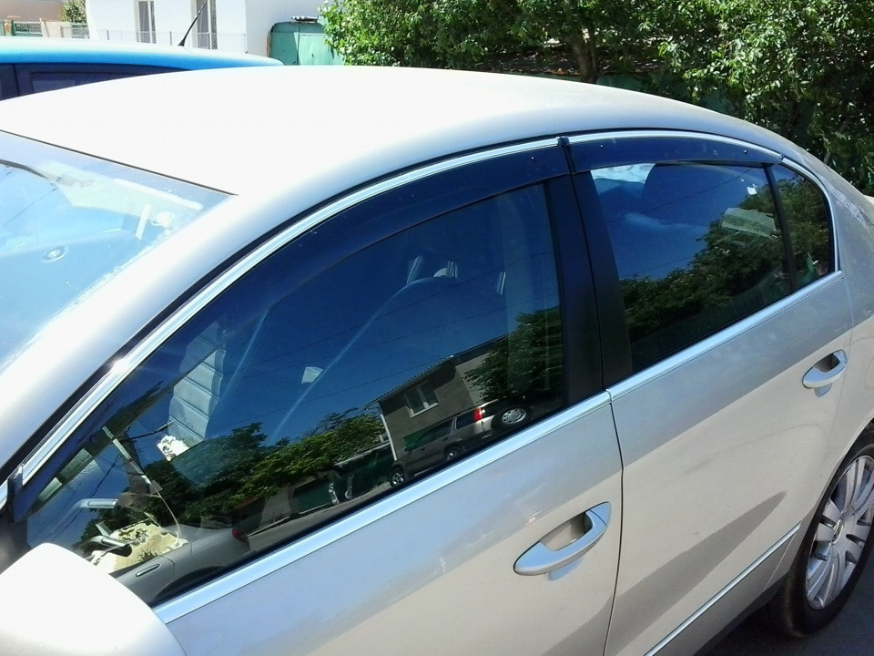 Дефлекторы окон с окантовкой VW Passat B7 2011-2014 Sedan - фото 3 - id-p290265535