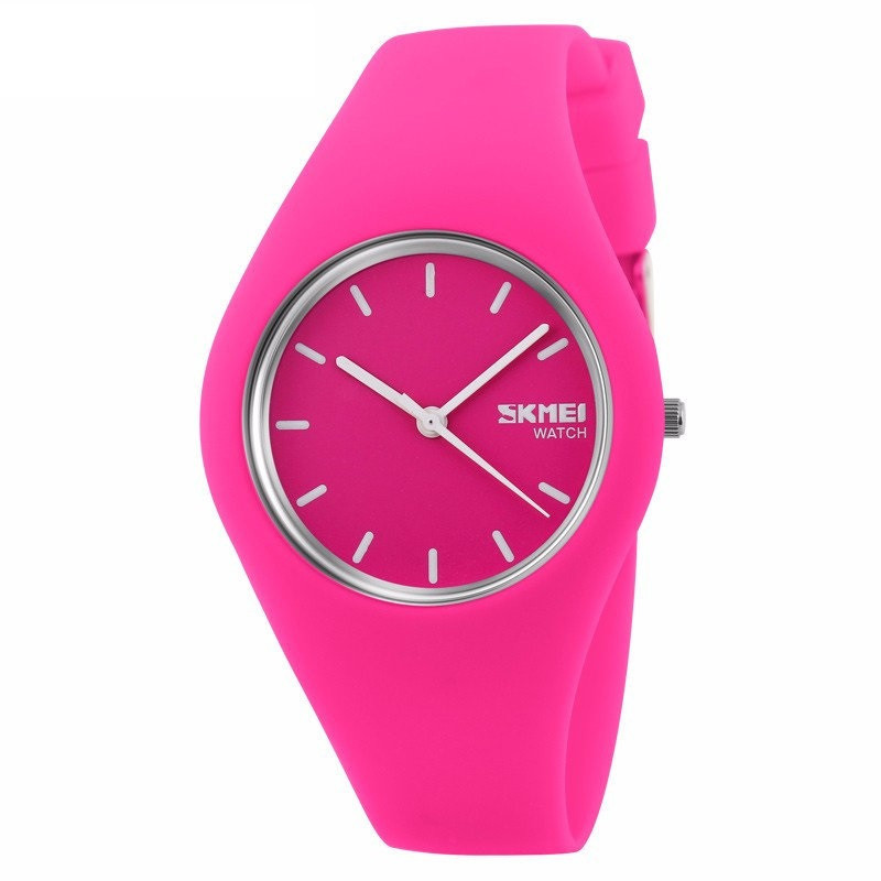 Уценка !!! Skmei 9068 rubber розовые женские спортивные часы - фото 1 - id-p1740305353