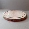 Менажниця дерев'яна дошка для подачі страв кругла на 4 секції двостороння з ясеня, фото 2