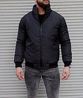 Утепленная мужская куртка бомбер черная M
