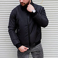 Утепленная мужская куртка бомбер черная L