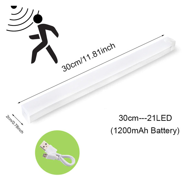 Світлодіодна лампа з датчиком руху 30 см LED 21 USB