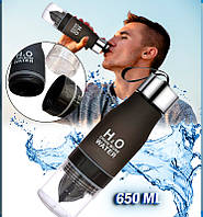 Спортивна пляшка для води та фреша з відділенням під соковичавницю The Water 650 мл Чорна (M7702000039)