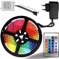 Светодиодная Лед Лента с Пультом влагозащищенная Rainbow LED RGB 5 метров 12v (M7702000074)