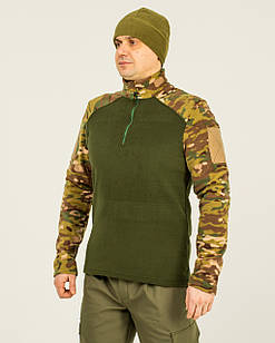 Сорочка тактична флісова Убокс БРЖ, колір оливковий вставки мультикам S, M, L, XL, 2XL р-р