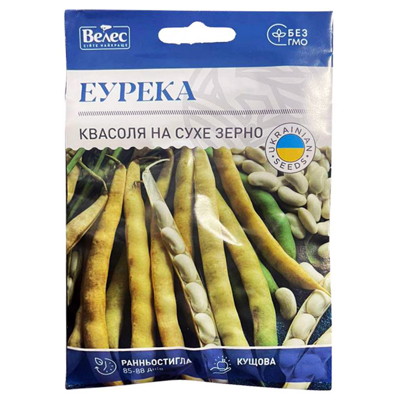 Насіння квасолі на сухе зерно "Еурека" (20 г) від ТМ "Велес"