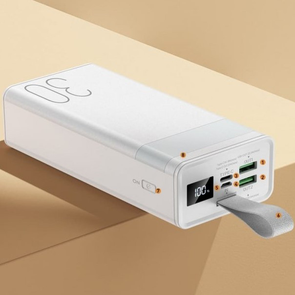 Потужний повербанк 30000 мАг із швидкою зарядкою 22.5W QC 3.0 + PD Power bank Remax RPP-320 оригінал