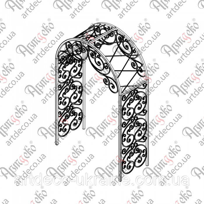 Пергола кована, арка, навіс. КОМПЛЕКТ ЕЛЕМЕНТІВ 1750х2100х800, фото 1