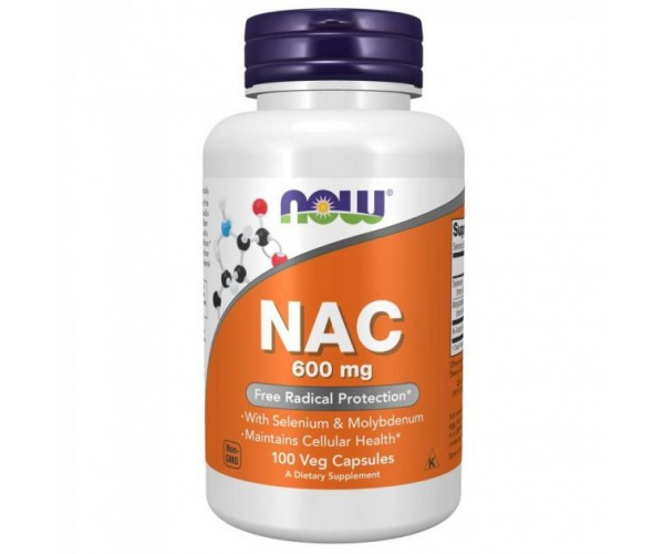 Now Foods, NAC, N-ацетилцистеин, 600 мг, 100 капсул