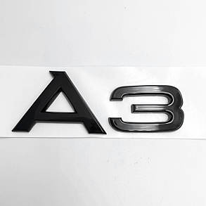 Емблема наклейка А3 Audi (Ауді) Чорна, фото 3