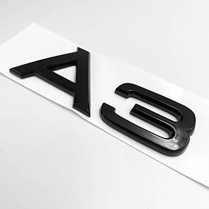 Емблема наклейка А3 Audi (Ауді) Чорна, фото 1