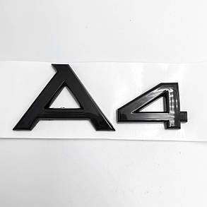 Емблема наклейка А4 Audi (Ауді) Чорна, фото 3