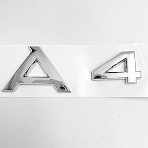 Емблема наклейка А4 Audi (Ауді) Хром, фото 3